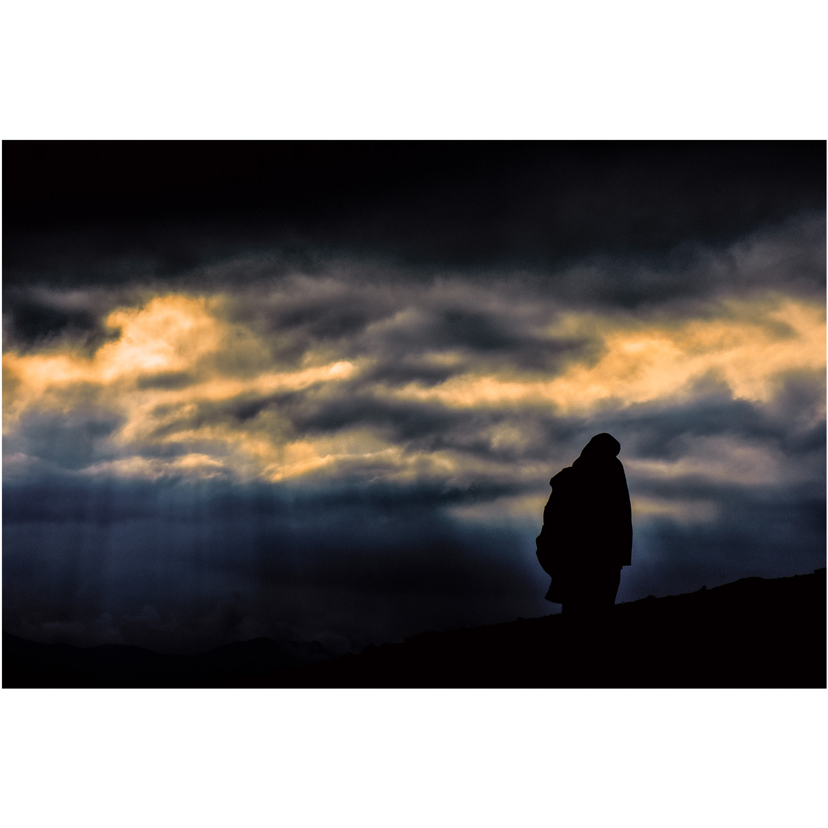 Man Standing in the Dark Solo Photo | Wall-Hanging Minimal Photo