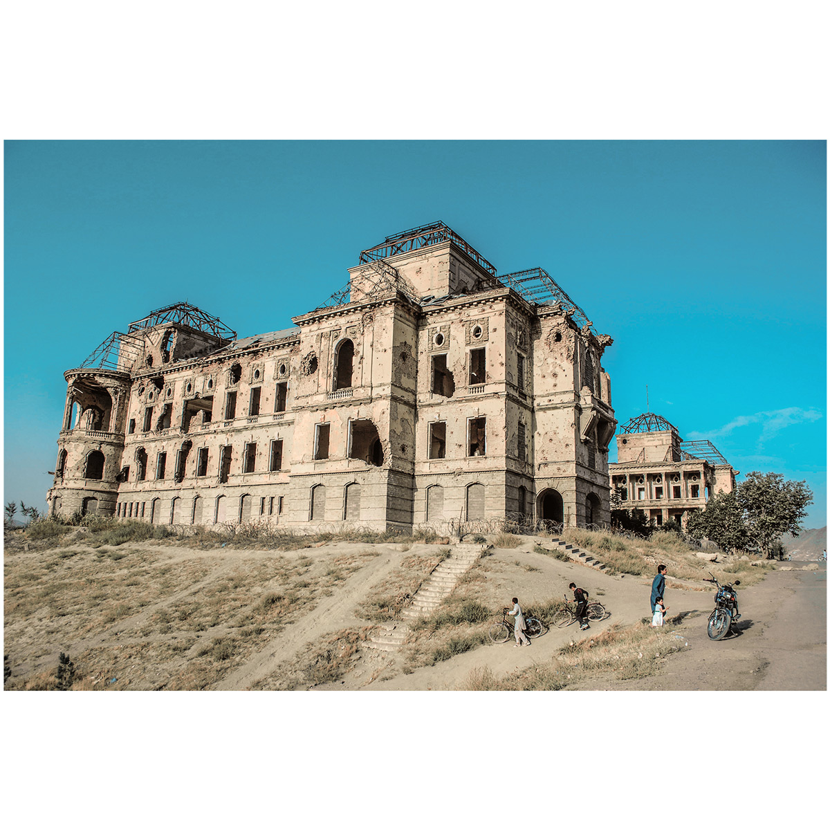 Children Playing Near Darul-aman Castle Photo | Wall-Hanging Landscape Photo