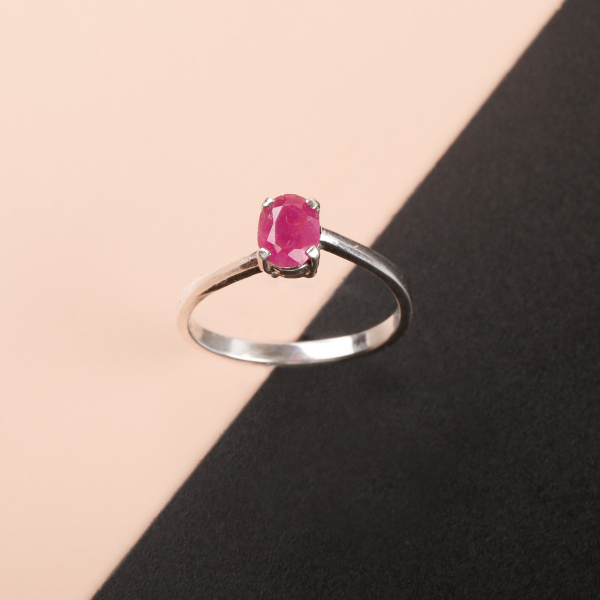 High-Quality Silver Ring| Ruby Women's Ring