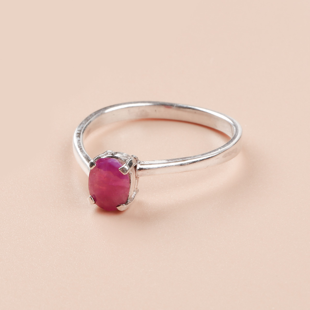 High-Quality Silver Ring| Ruby Women's Ring