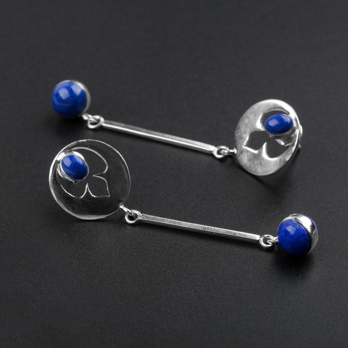 Handmade Lapis Earrings| Afghan Women Silver Earrings