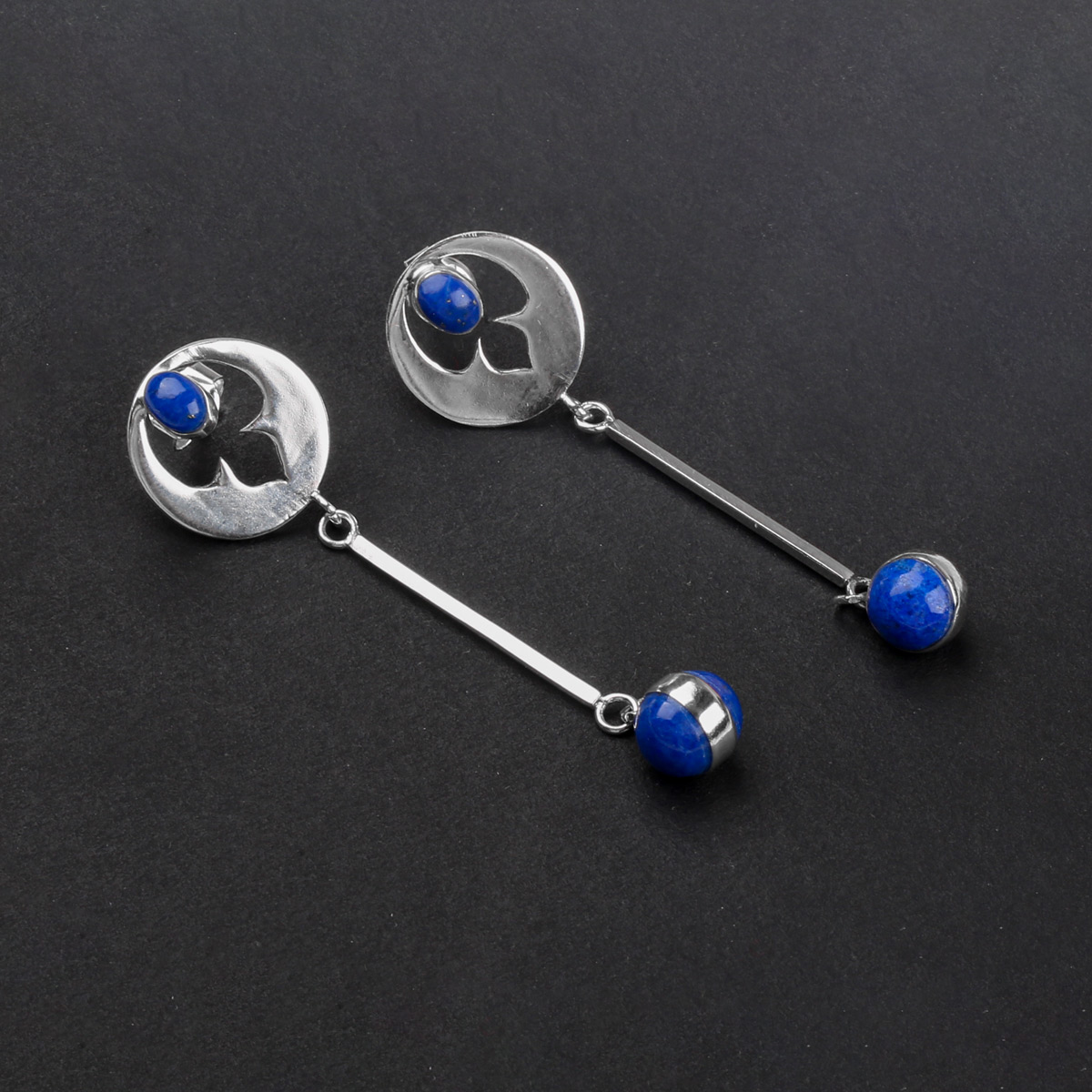 Handmade Lapis Earrings| Afghan Women Silver Earrings