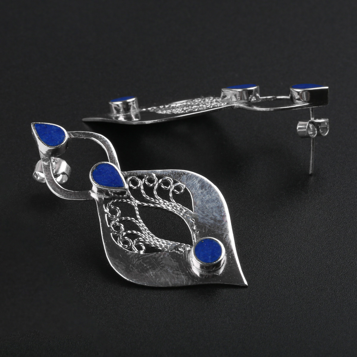 Afghan Women Traditional Design Lapis Earrings