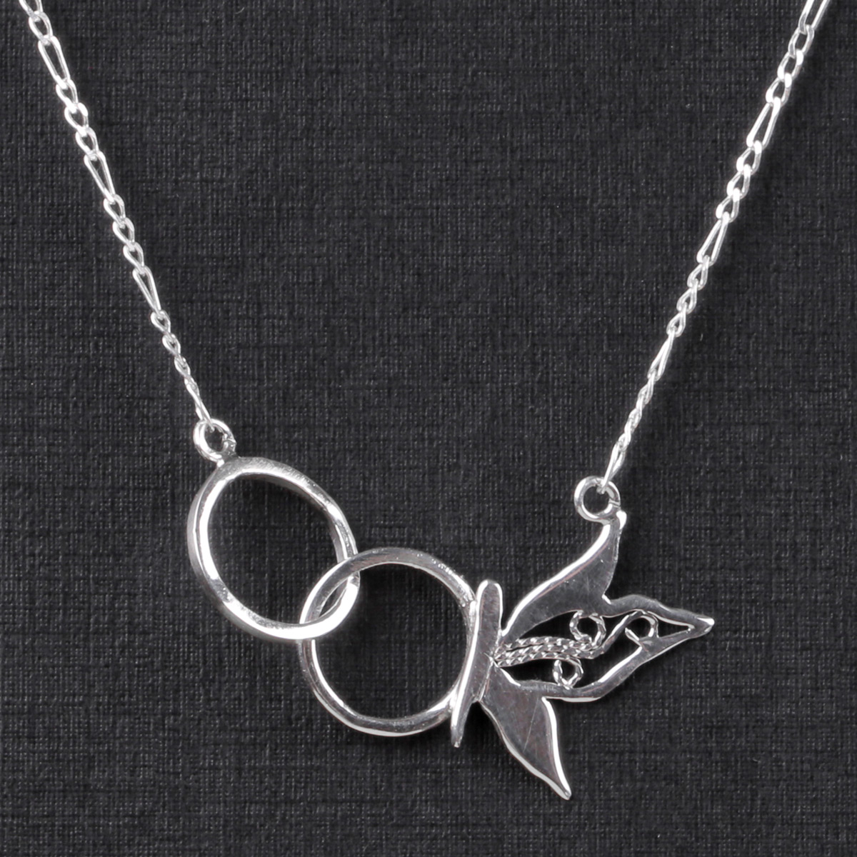 Half Butterfly Design Silver Made Necklace