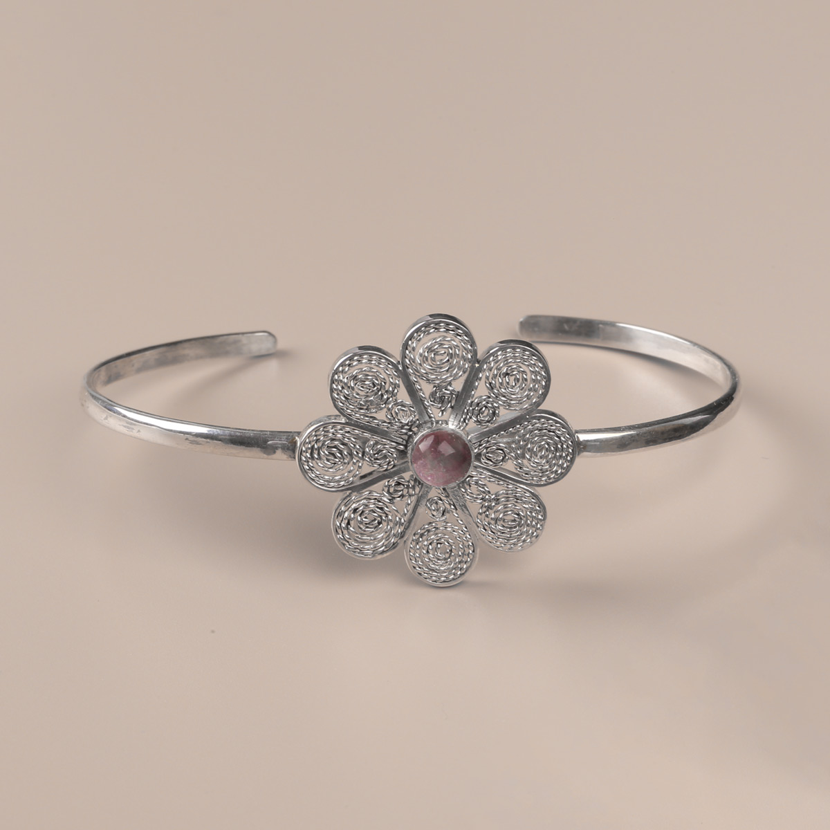 Egg-Plant Florid Women Bracelet| Silver Handmade Bracelet