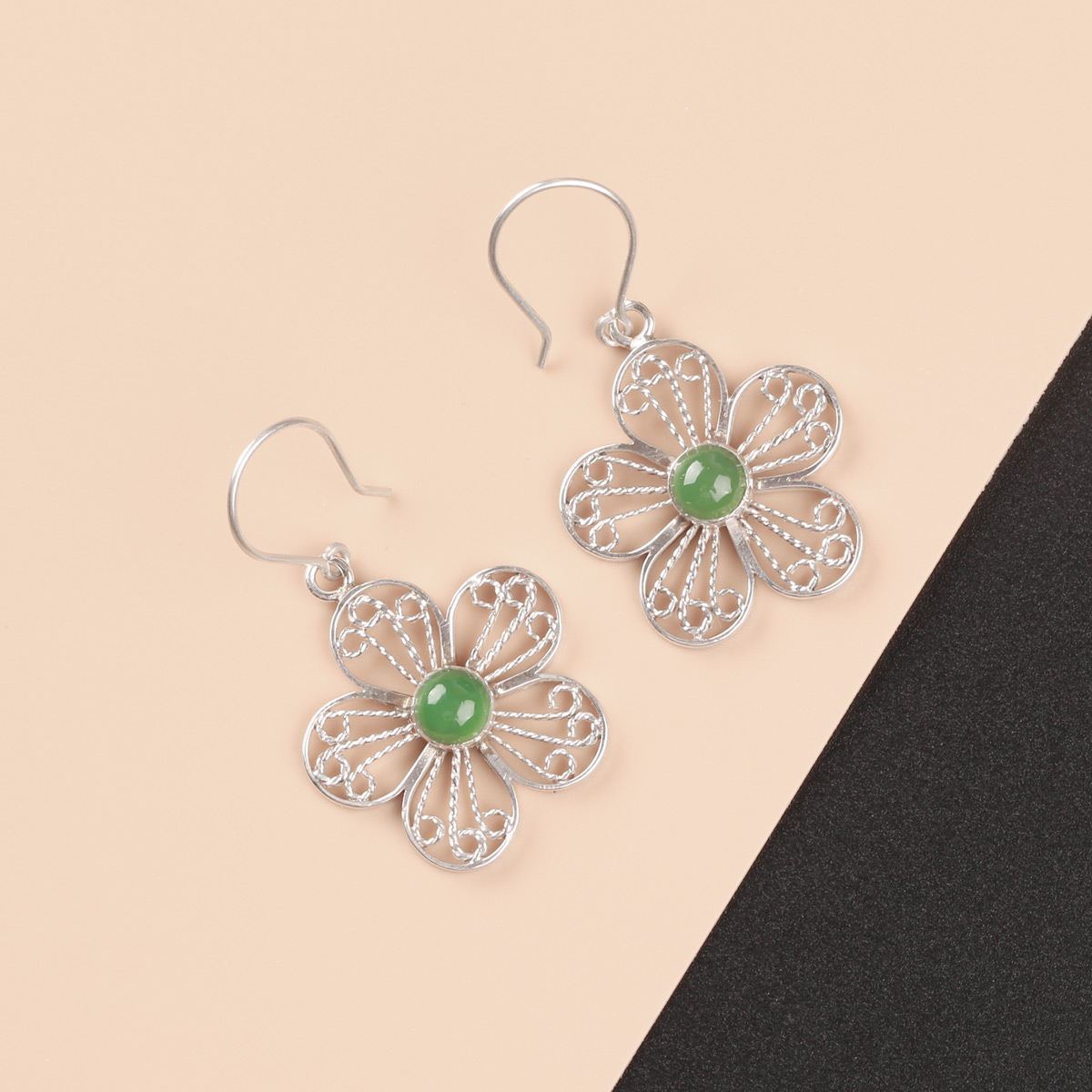 Green Agate Women Earrings