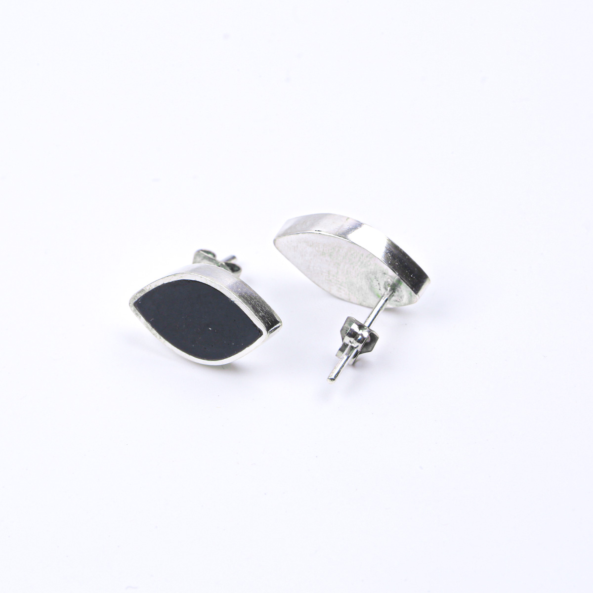 Minimal Agate Jewelry Set | Silver Lariat Necklace, Ring and Studs