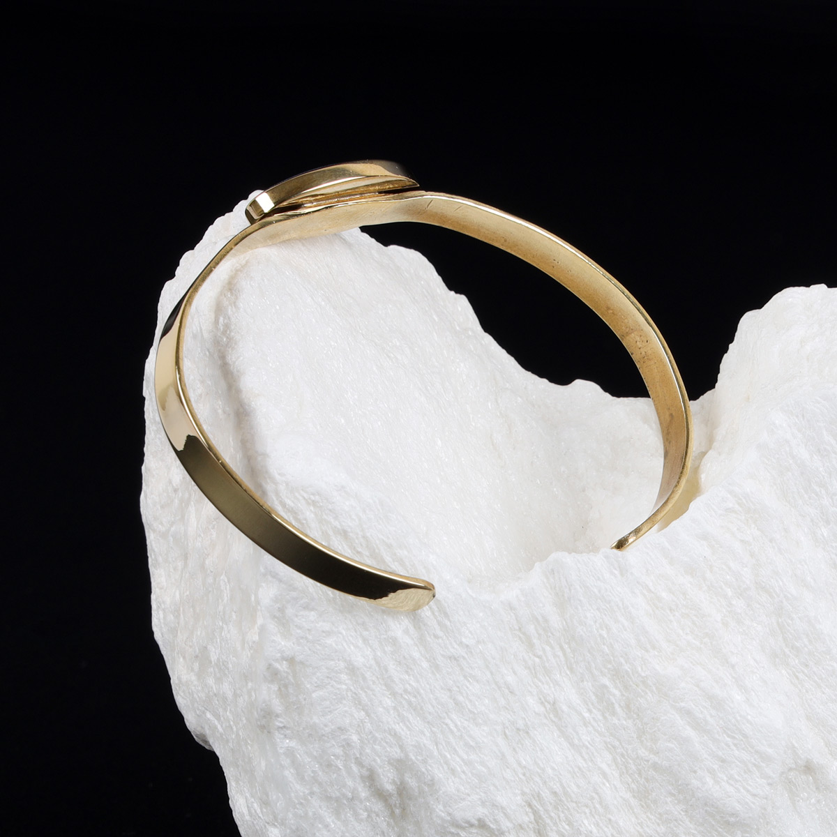 Lapis Single Stone Bracelet | Brass Cuff Bracelet 