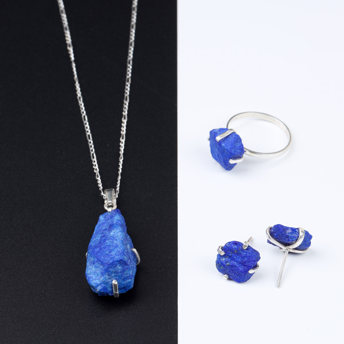 Rough Lapis Jewelry Full Set