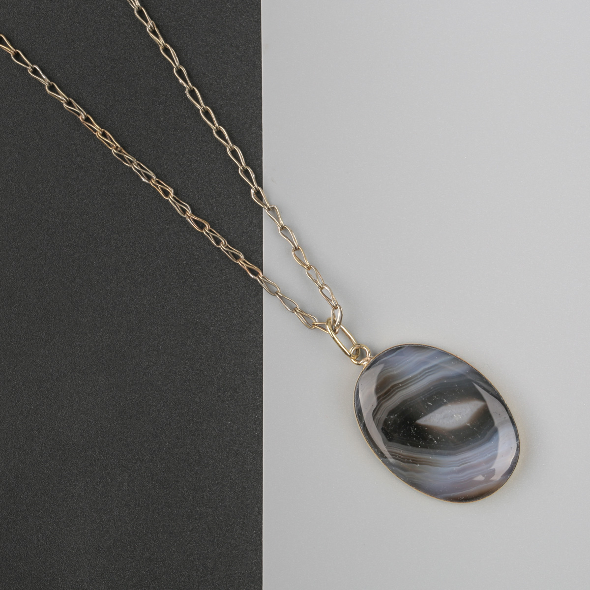Smokey Agate Necklace | Drop Pendant
