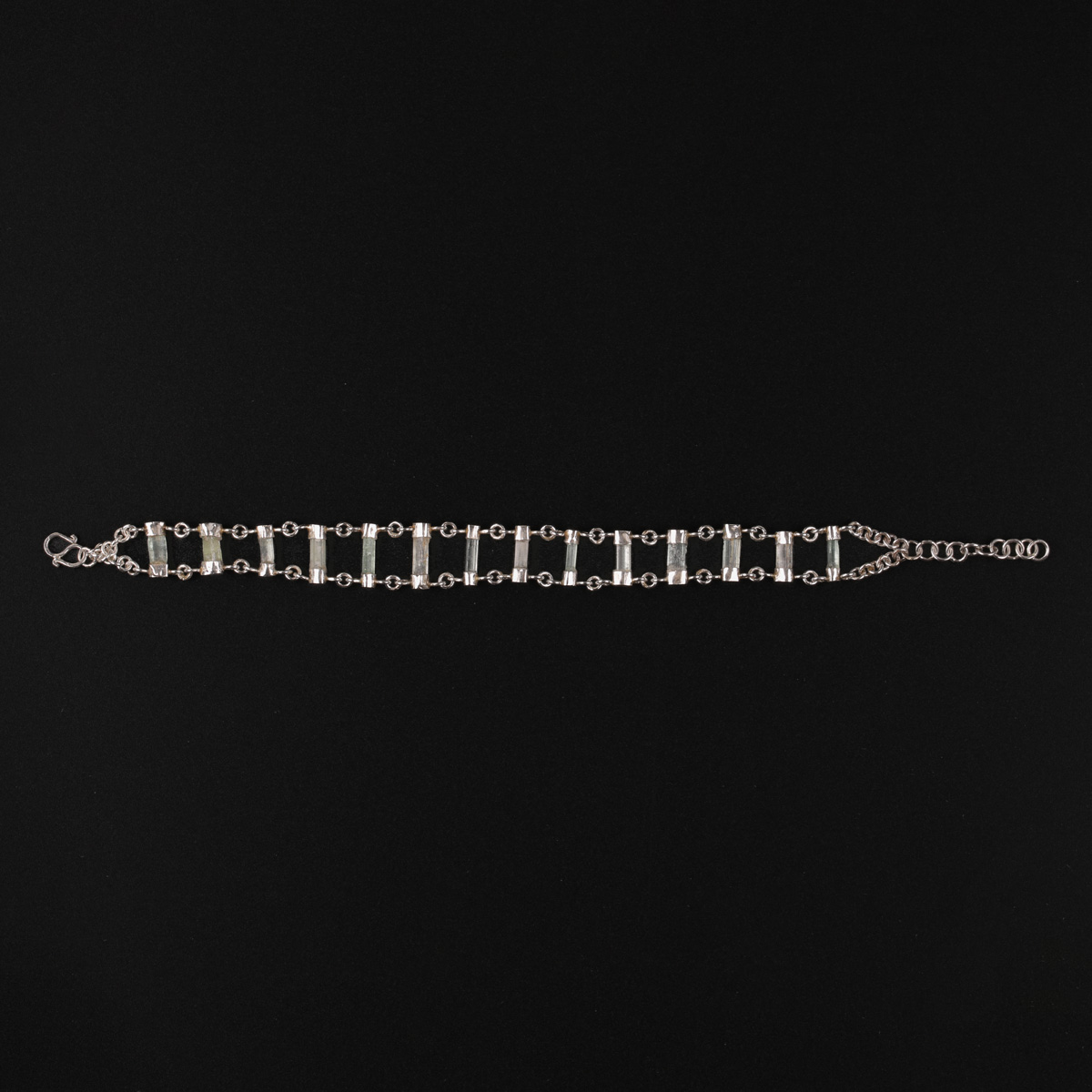 Turmaline Rough Bracelet | Silver Chain Bracelet