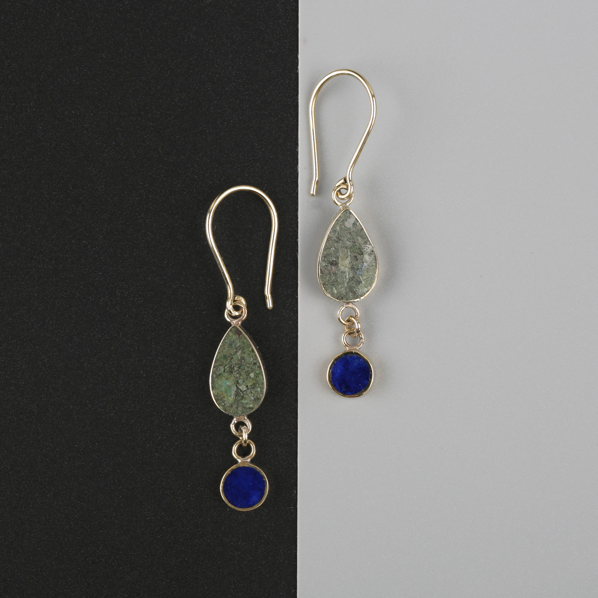 Bamyan Turquoise & Lapis Earrings | Dangle Earrings