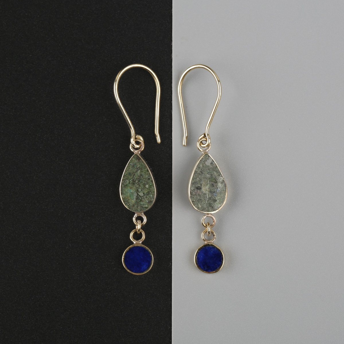 Bamyan Turquoise & Lapis Earrings | Dangle Earrings