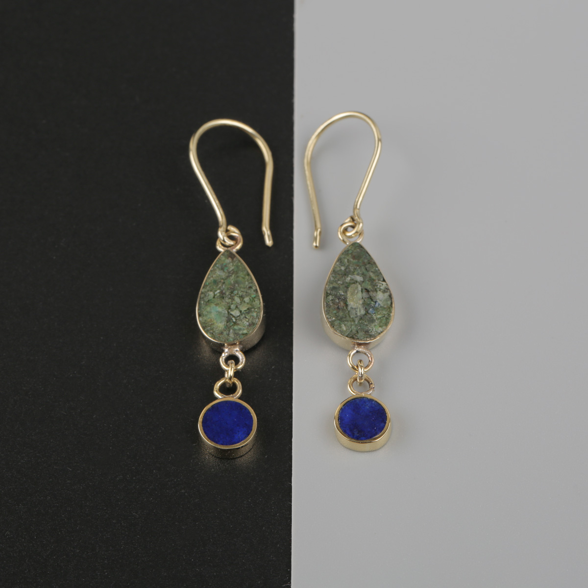 Bamyan Turquoise & Lapis Earrings | Dangle Earrings