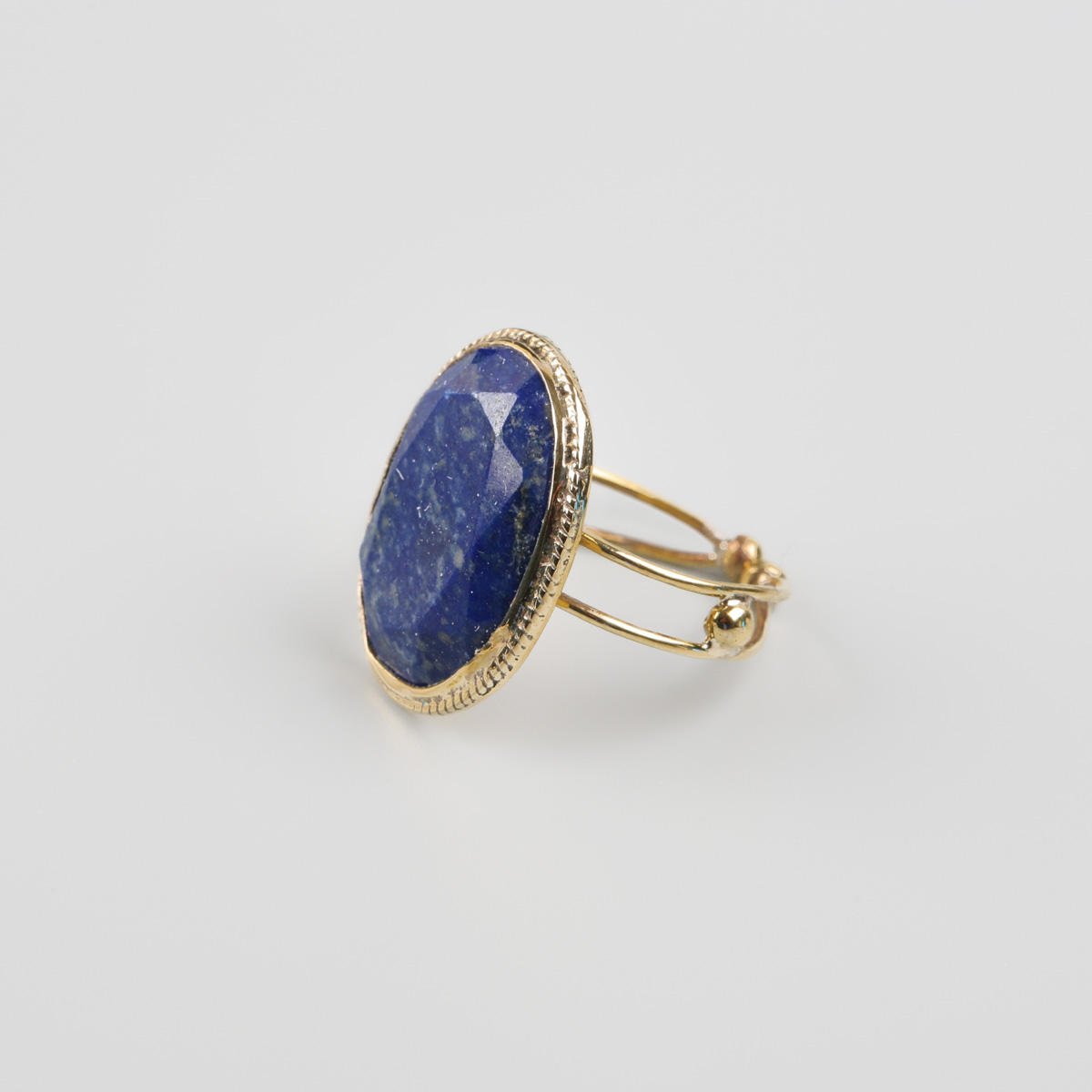 Lapis Ring | Round Flair Ring Handmade