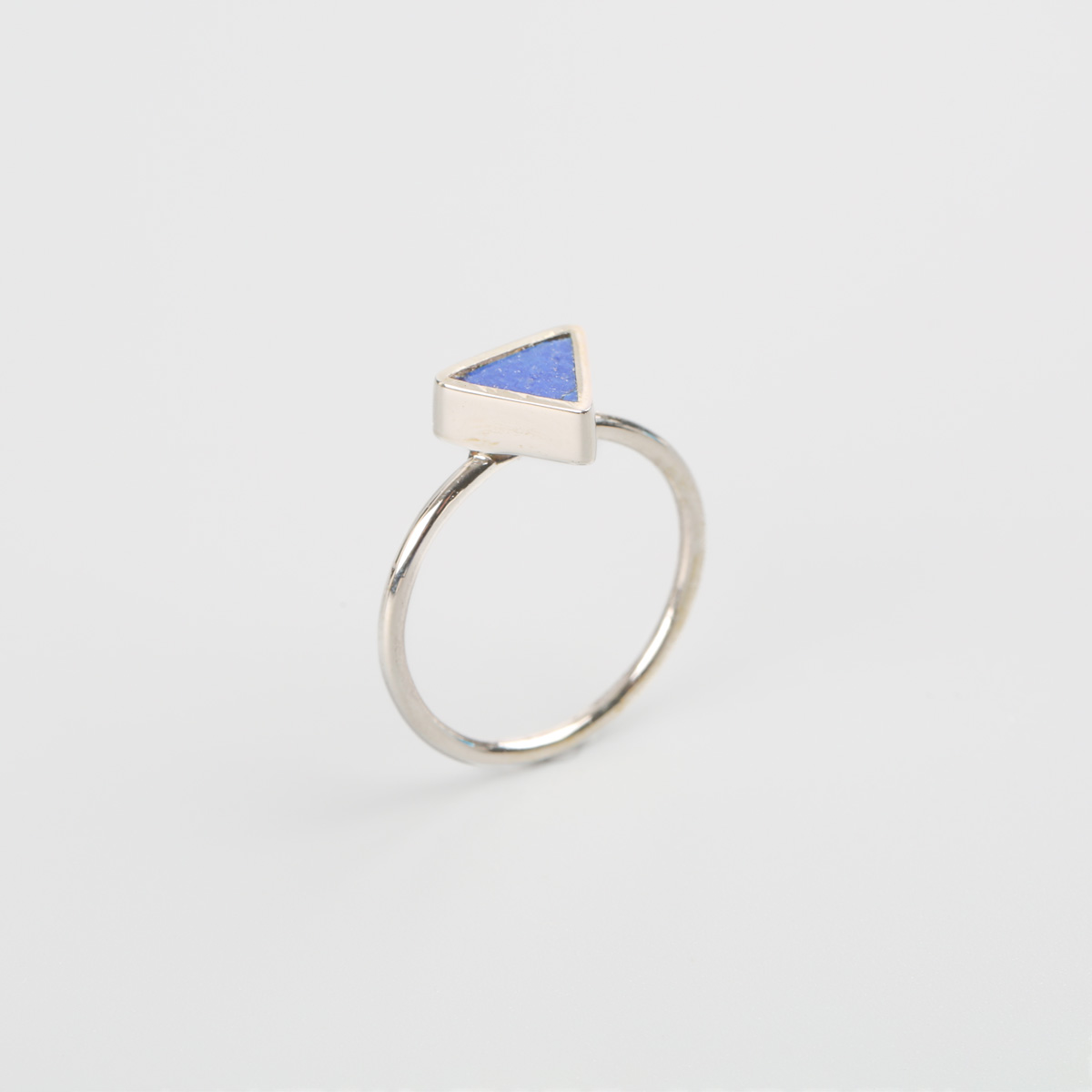 Triangle Lapis Ring | Silver Ring
