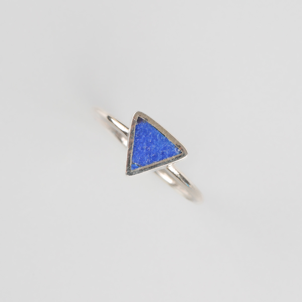 Triangle Lapis Ring | Silver Ring