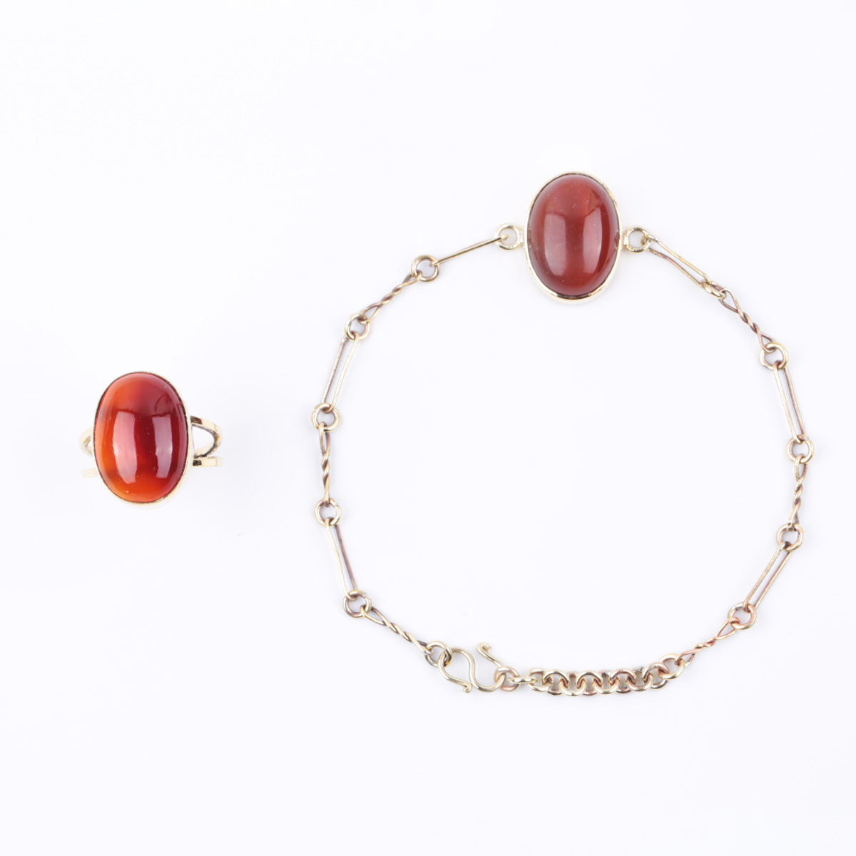 Agate Matching Bracelet and Ring Set