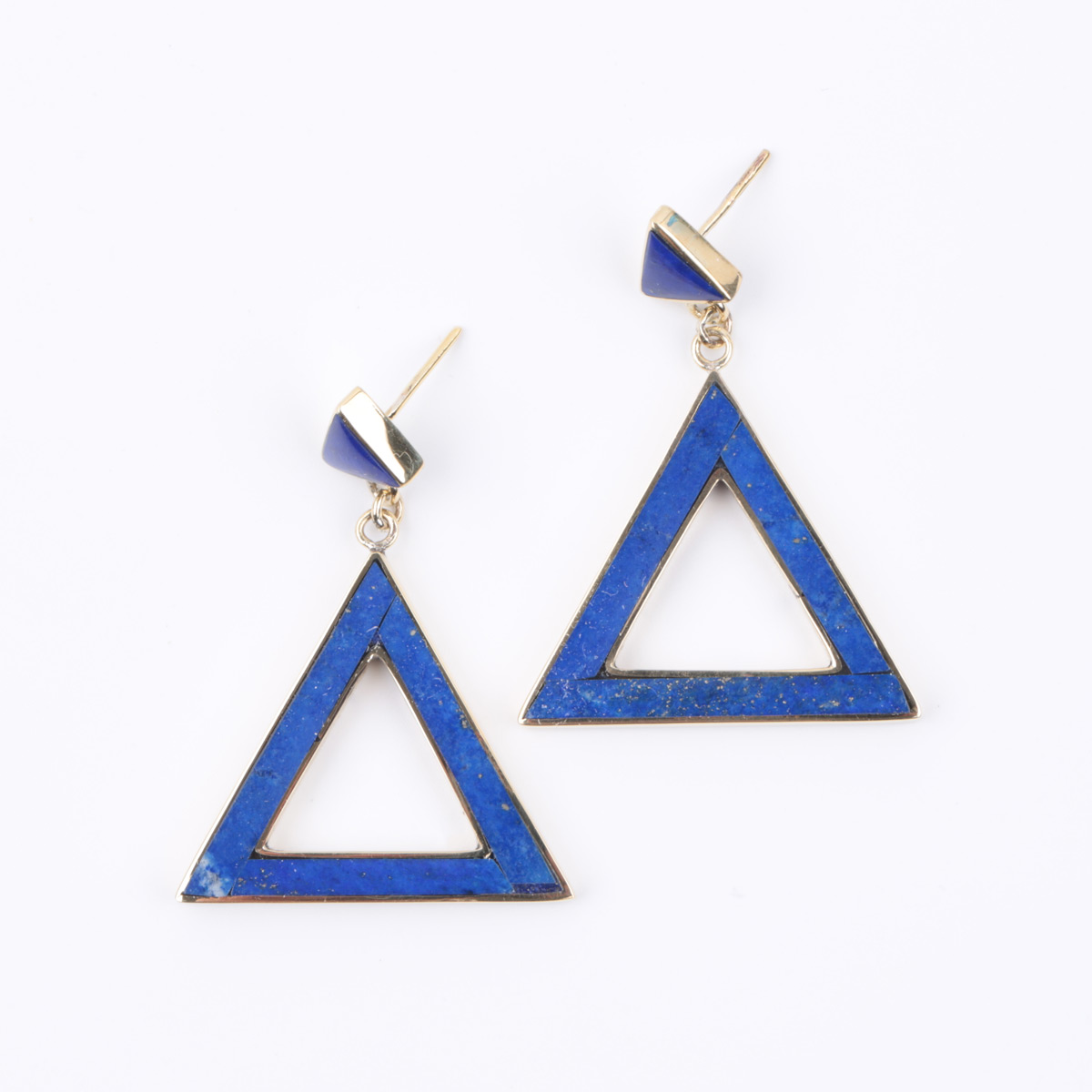 Lapis Brass Ring and Earring Set