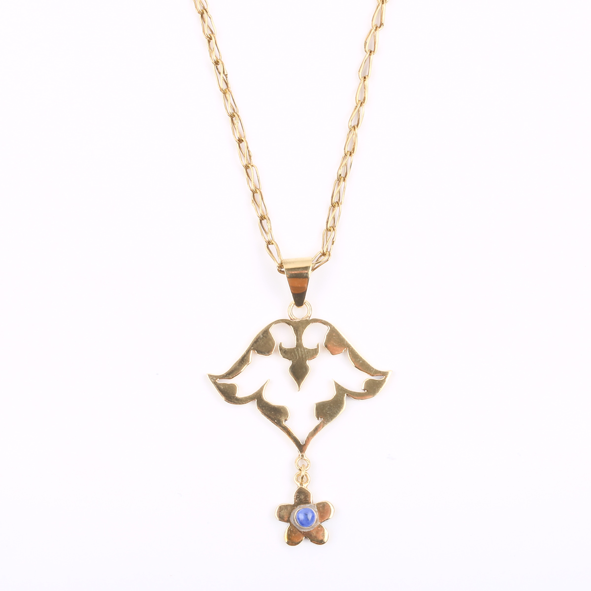 Lapis Gold Plated Necklace | Brass Butterfly Pendant