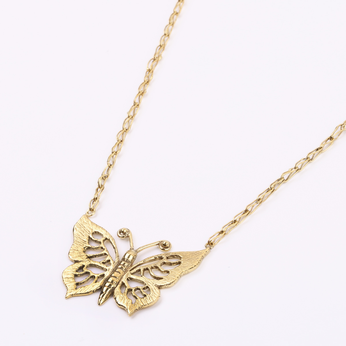 Brass Butterfly Pendant | Gold Plated Necklace