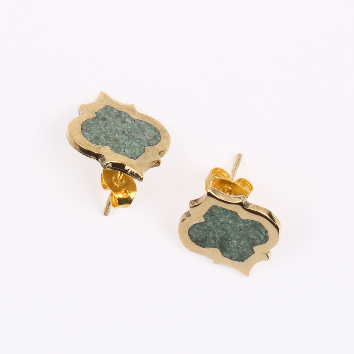 Bamyan Turquoise Studs | Gold Plated Studs