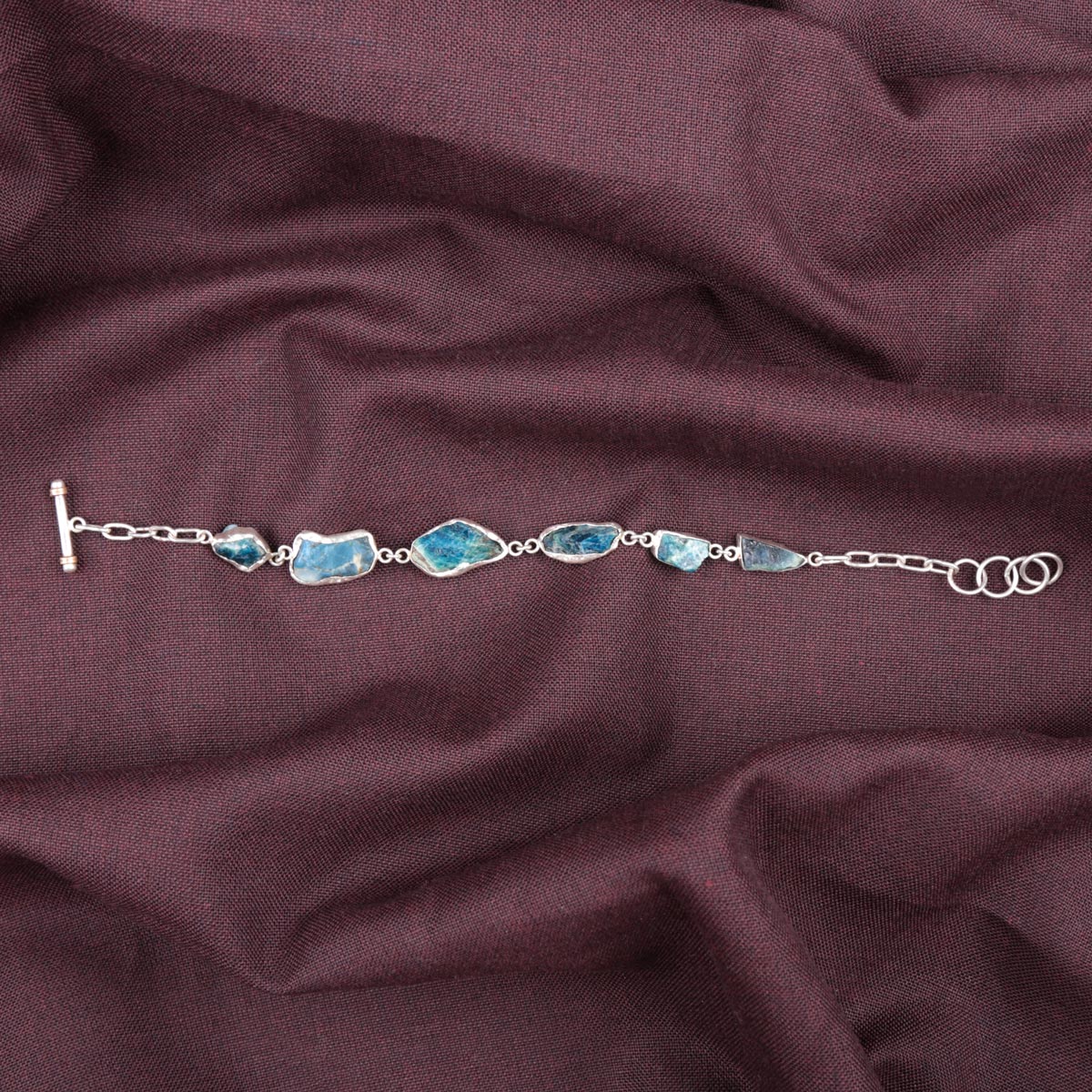 Afghanite Stone Chain Bracelet | Silver Birthstone Bracelet 