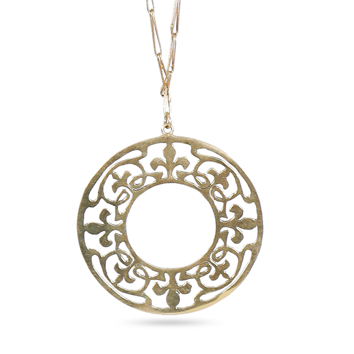 Gold Plated Jewelry Set | Round Drop Pendant, Earrings & Ring 