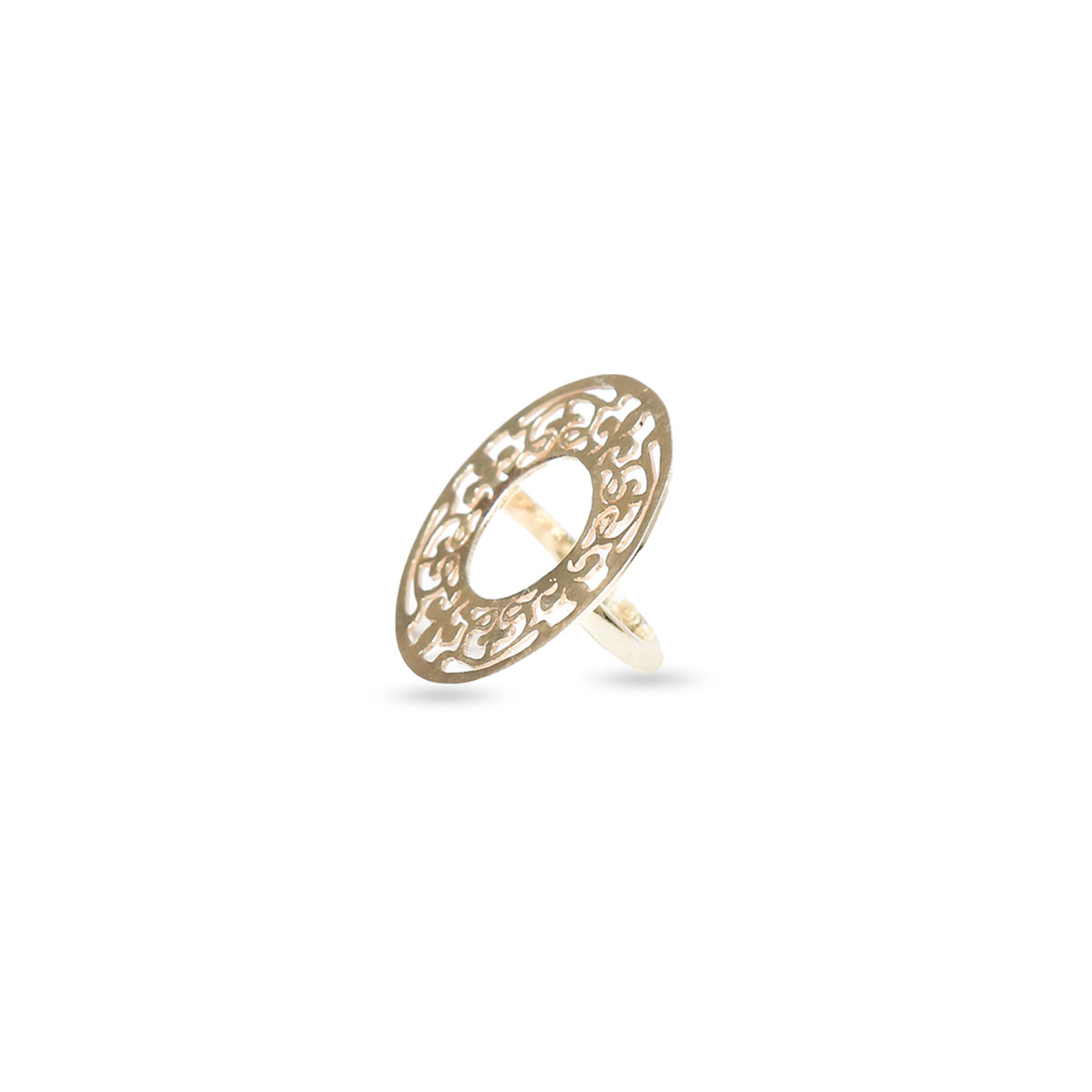 Gold Plated Jewelry Set | Round Drop Pendant, Earrings & Ring 