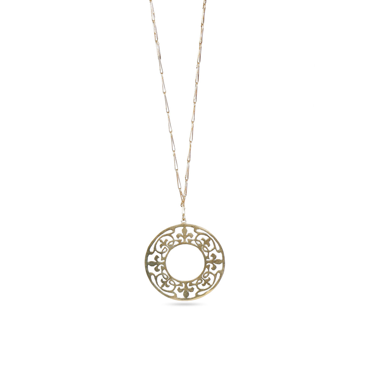 Brass Drop Pendant | Silver Round Locket