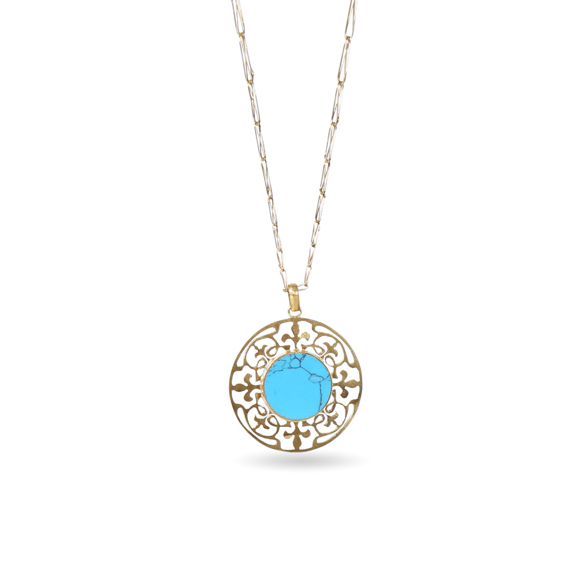 Blue Turquoise Jewelry Set | Silver Pendant, Earrings, Ring, & Bracelet 