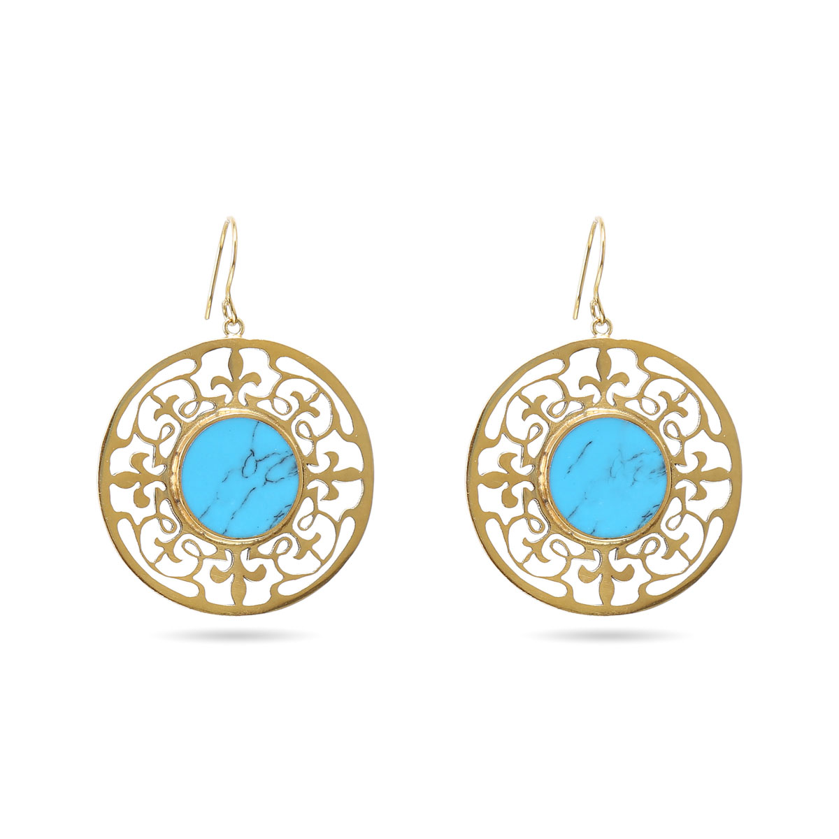 Blue Turquoise Jewelry Set | Silver Pendant, Earrings, Ring, & Bracelet 