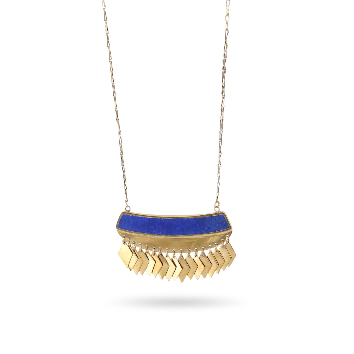 Lapis Lazuli Stone Pendant | Silver Drop Locket