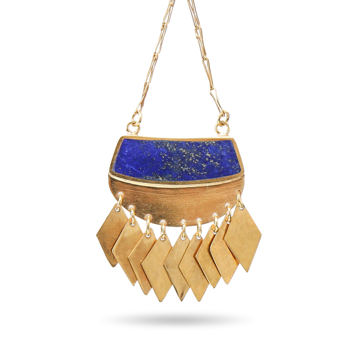 Lapis Lazuli Stone Earrings | Gold Plated Dangle Earrings 