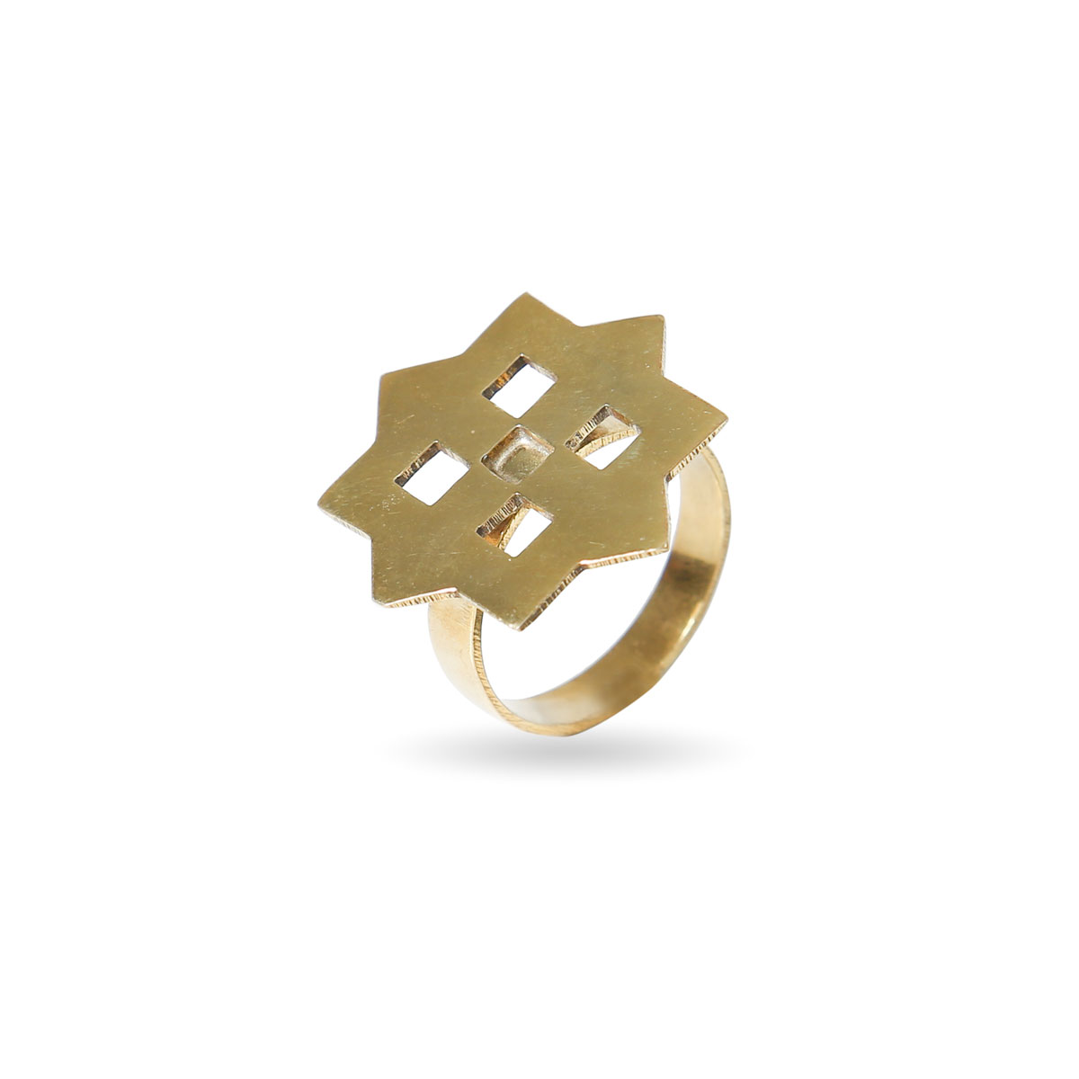 Gold Plated Ring | Floral Style Brass Ring 