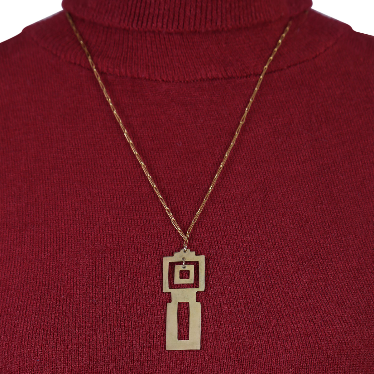Gold Plated Drop Pendant | Afrah Sautoir Locket 