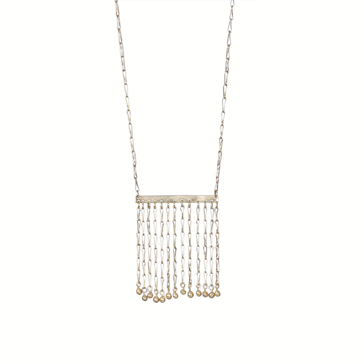 Turkmen Gold Plated Jewelry Set | Silver Pendant & Earrings