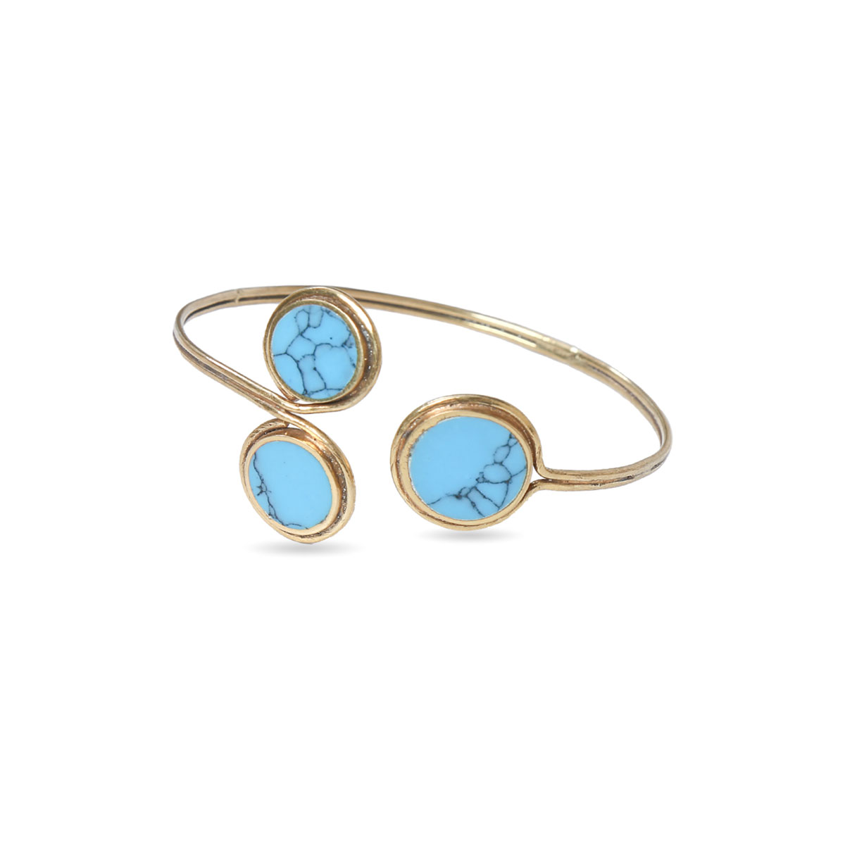 Blue Turquoise Stone Jewelry Set | Silver Pendant, Ring & Bracelet