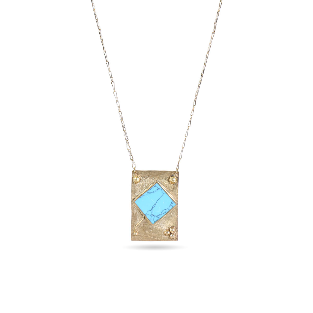 Blue Turquoise Stone Pendant | Murad Khani Style Locket 