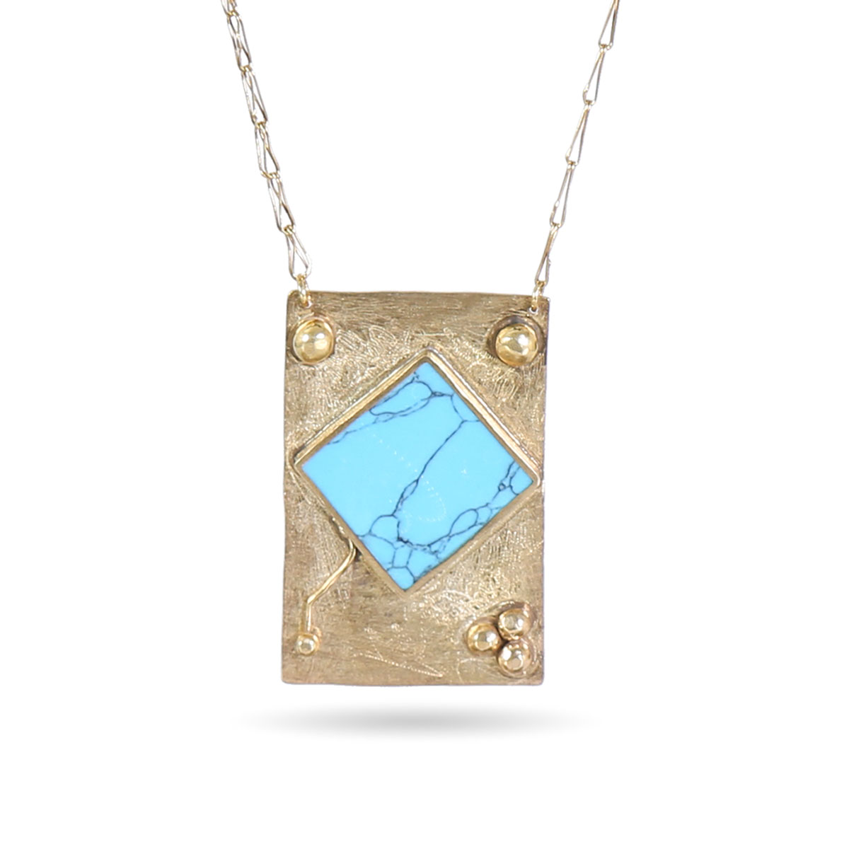 Blue Turquoise Stone Pendant | Murad Khani Style Locket 