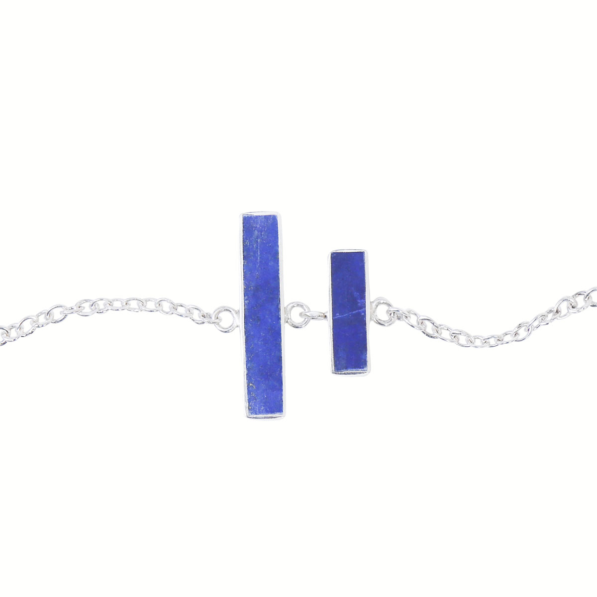 Lapis Stone Silver Bracelet | Birthstone Chain Bracelet