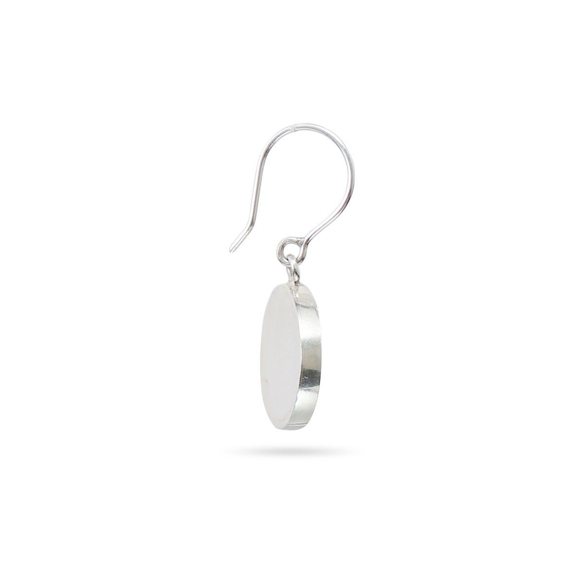 Lapis Stone Dangle Earrings | Silver Round Hook Earrings