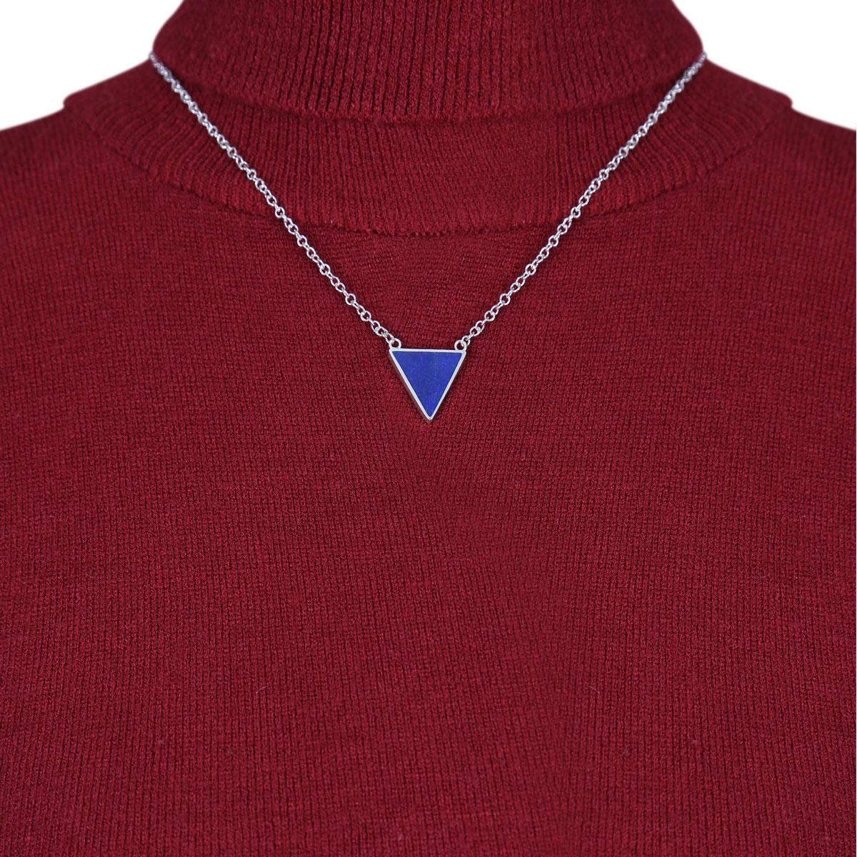 Lapis Stone Drop Necklace | Silver Chain Locket 