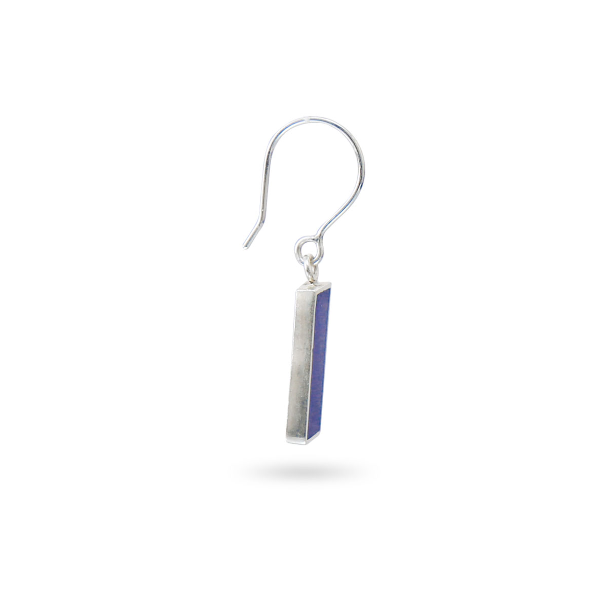 Lapis Lazuli Rectangle Earrings | Silver Wire-Hook Earrings
