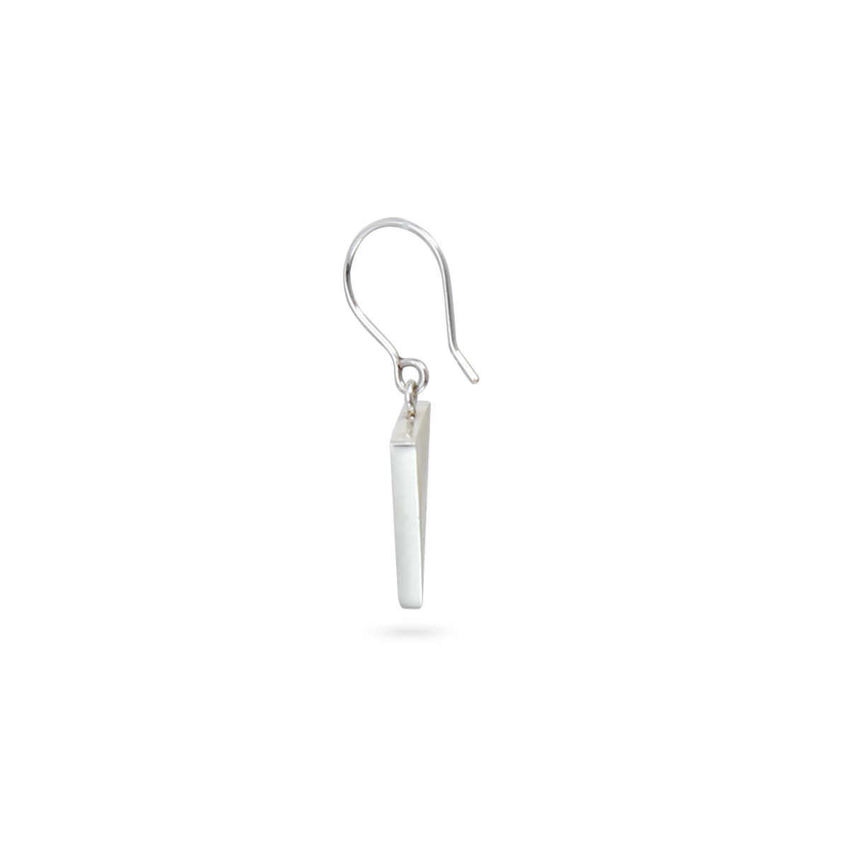 Black Tourmaline Earrings | Silver Triangle Hook Earrings