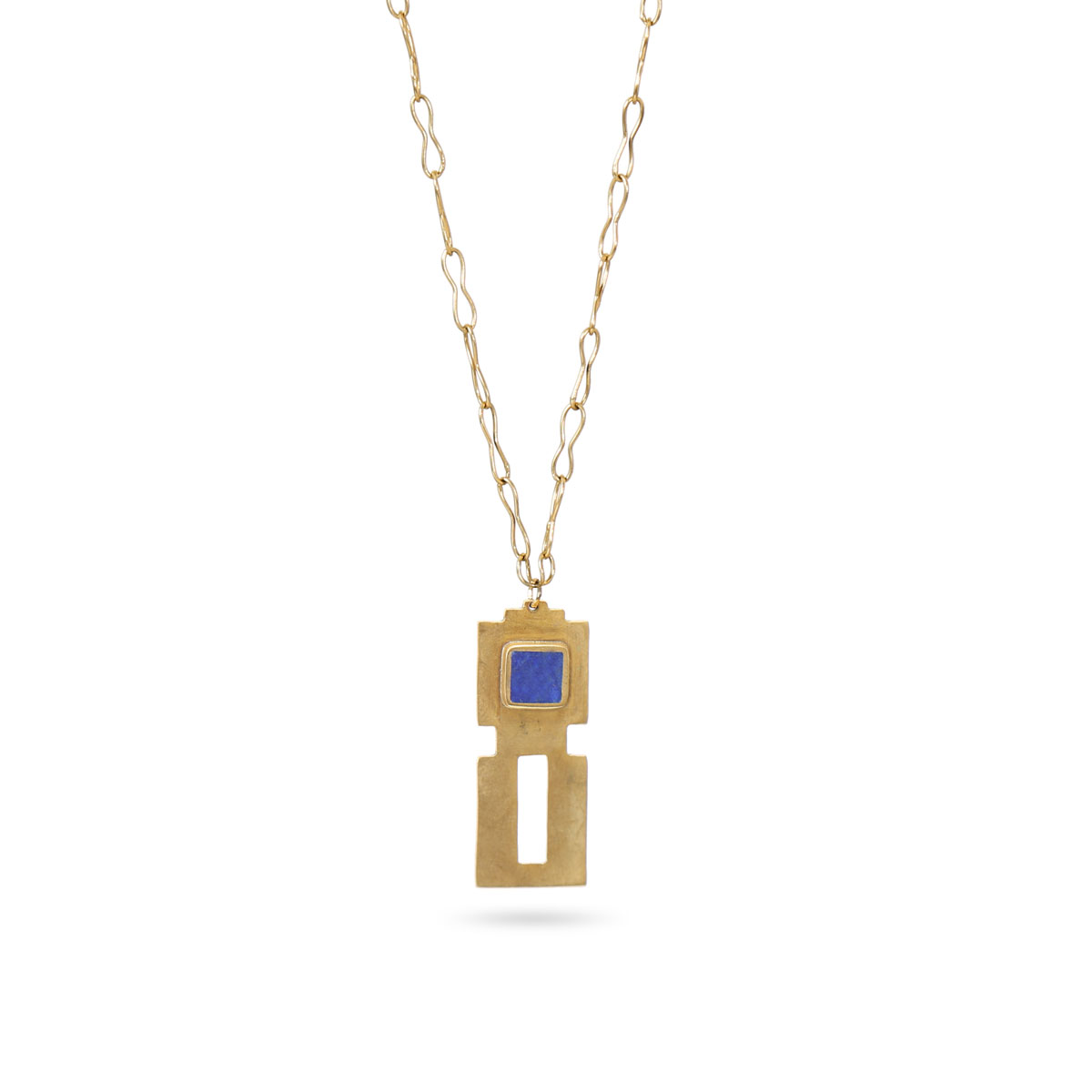 Blue Lapis Lazuli jewelry Set | Gold Plated Pendant, Earrings & Bracelet 
