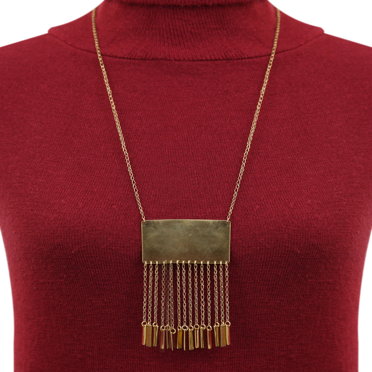Turkmen Gold Plated Necklace | Drop Chime Pendant Necklace