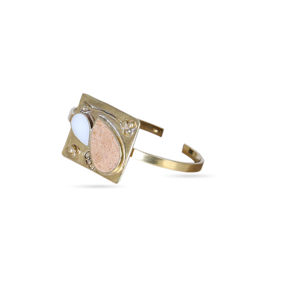 Marble Jewelry Set | Sterling Silver Cuff Bracelet & Ring
