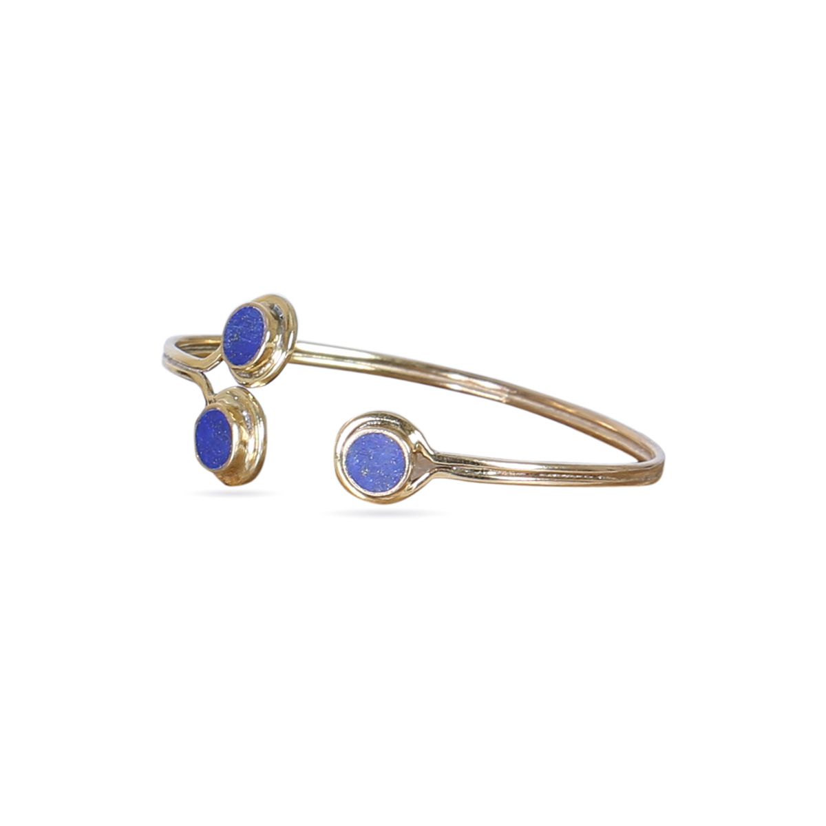 Lapis Stone Bracelet & Ring Set | Gold Plated Cuff Bracelet & Ring