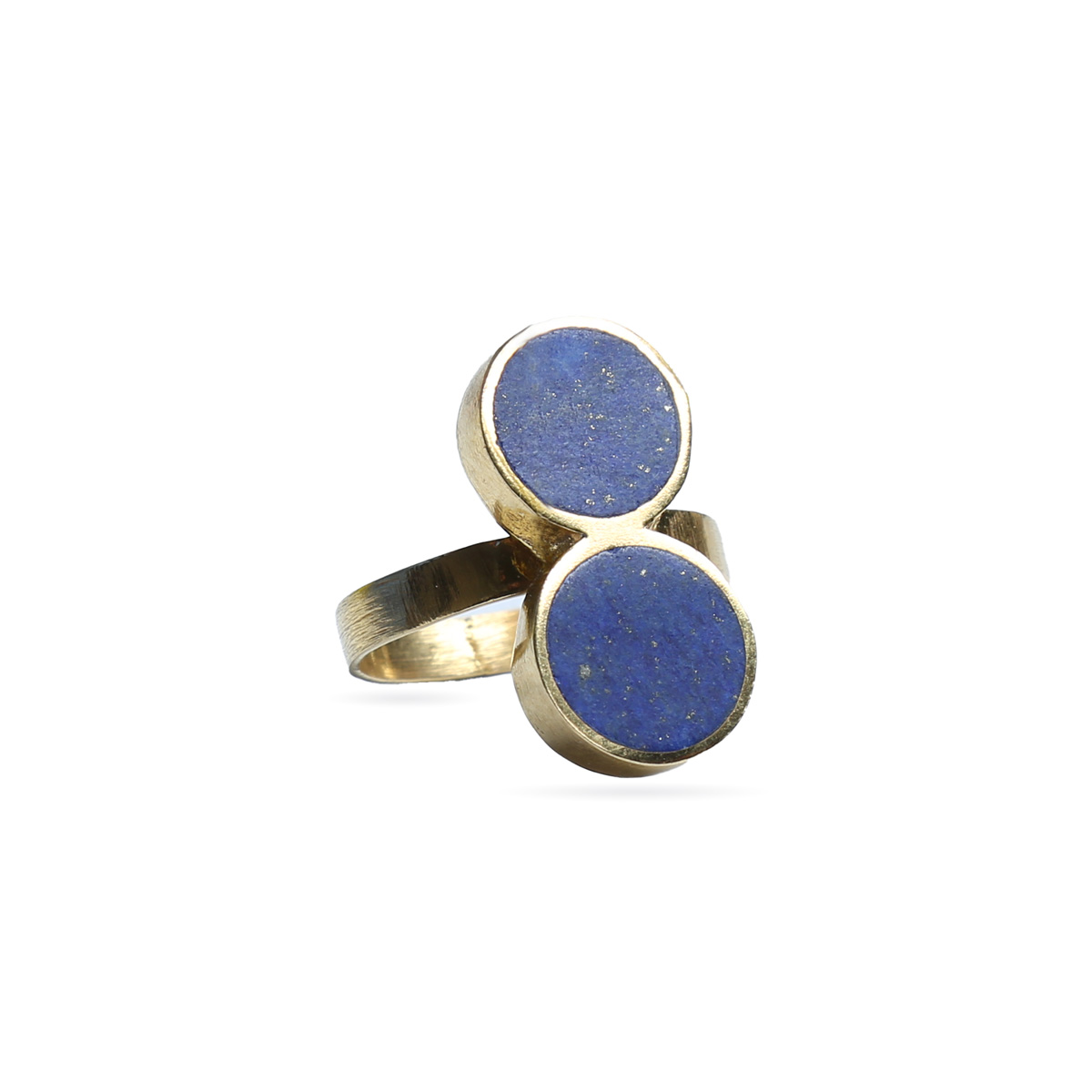 Lapis Two-Stone Ring | Gold Plated Ring 